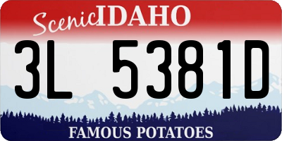 ID license plate 3L5381D