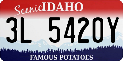 ID license plate 3L5420Y