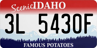 ID license plate 3L5430F