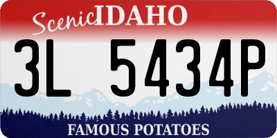 ID license plate 3L5434P