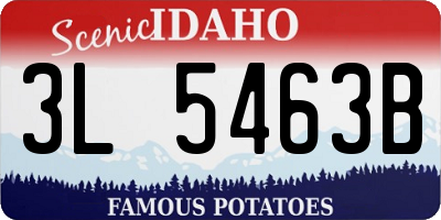 ID license plate 3L5463B