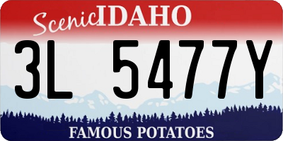 ID license plate 3L5477Y