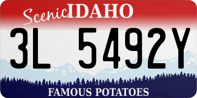 ID license plate 3L5492Y