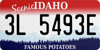 ID license plate 3L5493E
