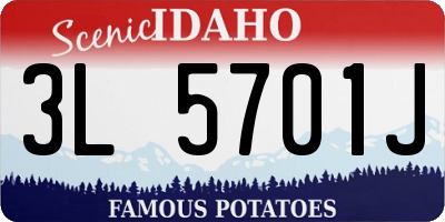 ID license plate 3L5701J