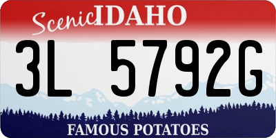 ID license plate 3L5792G