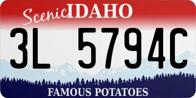 ID license plate 3L5794C
