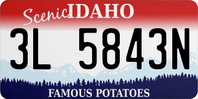 ID license plate 3L5843N