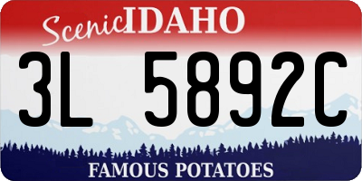 ID license plate 3L5892C