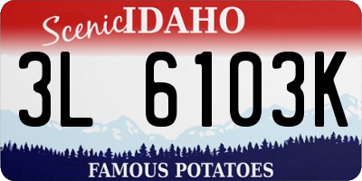 ID license plate 3L6103K
