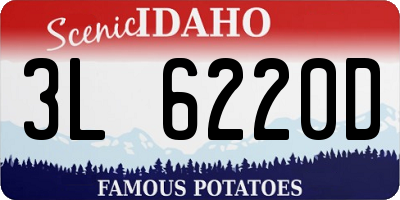 ID license plate 3L6220D