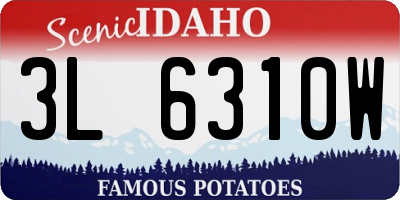 ID license plate 3L6310W