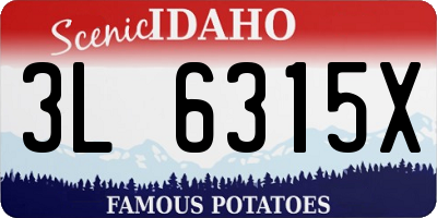 ID license plate 3L6315X