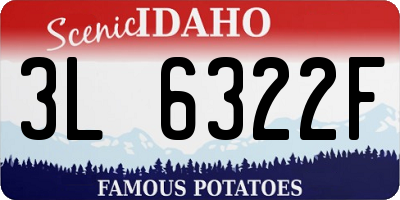 ID license plate 3L6322F