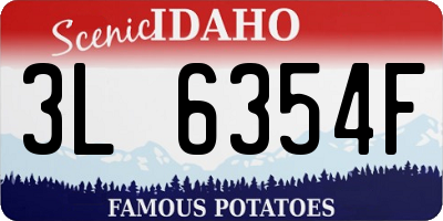 ID license plate 3L6354F