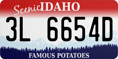 ID license plate 3L6654D