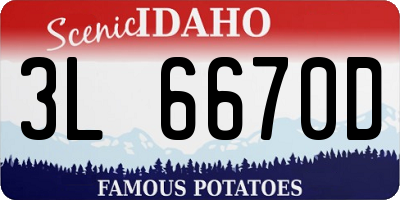 ID license plate 3L6670D