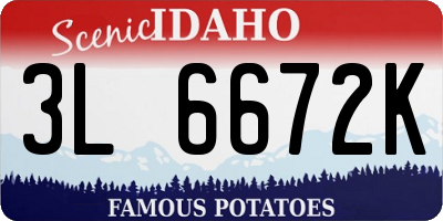 ID license plate 3L6672K