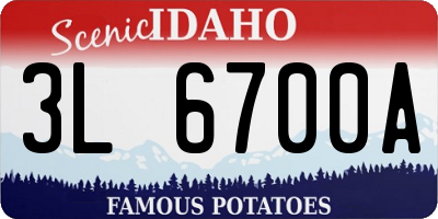 ID license plate 3L6700A