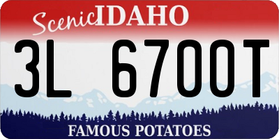 ID license plate 3L6700T