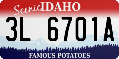 ID license plate 3L6701A