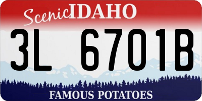 ID license plate 3L6701B