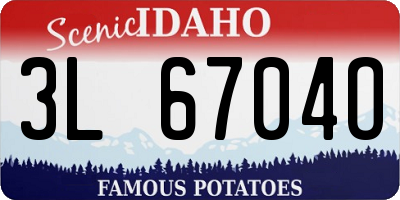 ID license plate 3L6704O