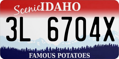 ID license plate 3L6704X