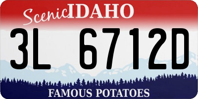 ID license plate 3L6712D