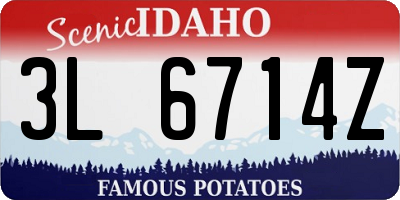 ID license plate 3L6714Z