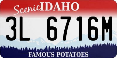 ID license plate 3L6716M