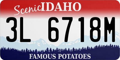 ID license plate 3L6718M