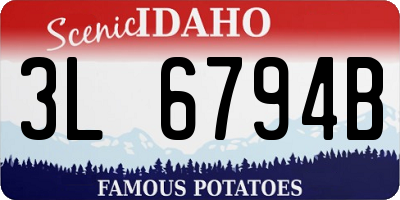 ID license plate 3L6794B