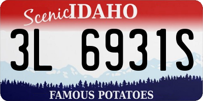 ID license plate 3L6931S