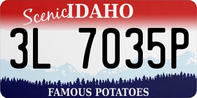 ID license plate 3L7035P