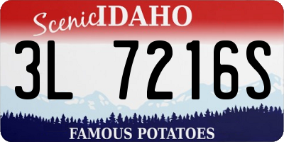 ID license plate 3L7216S