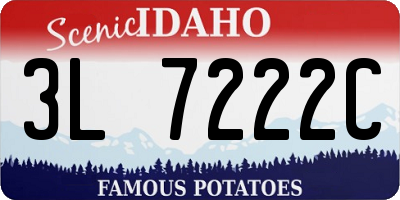 ID license plate 3L7222C
