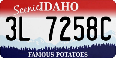 ID license plate 3L7258C