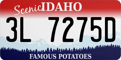 ID license plate 3L7275D