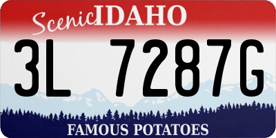 ID license plate 3L7287G