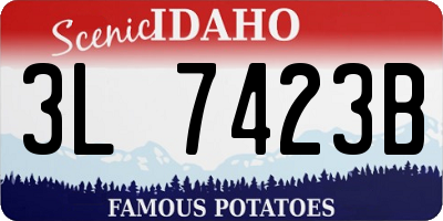 ID license plate 3L7423B