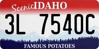 ID license plate 3L7540C