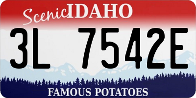 ID license plate 3L7542E