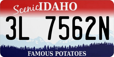 ID license plate 3L7562N
