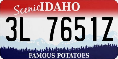 ID license plate 3L7651Z
