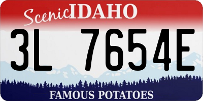 ID license plate 3L7654E