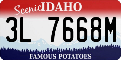 ID license plate 3L7668M