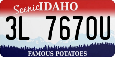 ID license plate 3L7670U