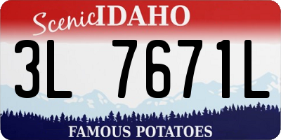ID license plate 3L7671L