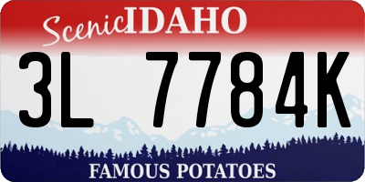 ID license plate 3L7784K